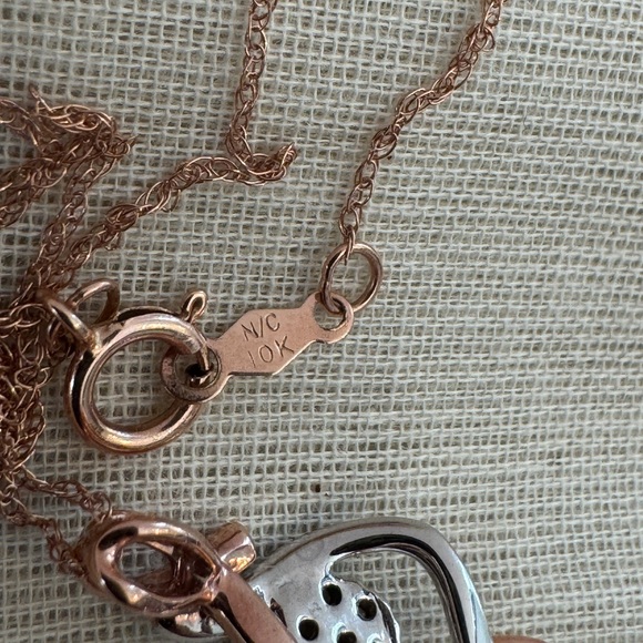 10K Luxury Gold Infinity Pendant Necklace Rose Gold/White GoldJust Gorgeous 🤩 - Picture 6 of 9